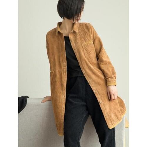Woman Classic Trench Coat Corduroy Coat Business Outerwear 2018 Autumn New High Fashion Brand