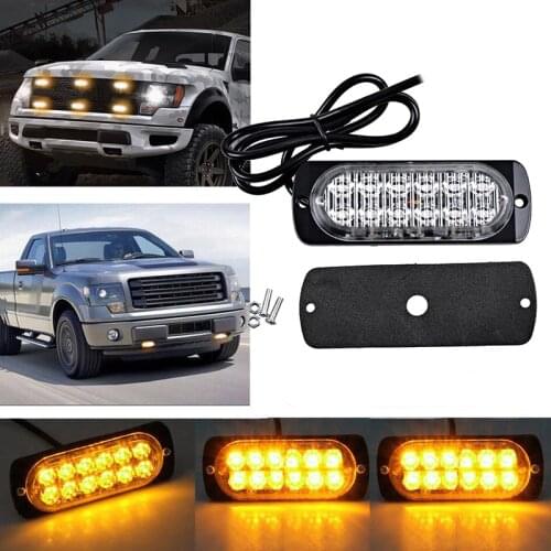 1pc Car SUV Truck 12LED Fog Light Warn Safety Urgent Work Light Always Bright Lamp DC 12-24V 36W Yellow Bulb Auto Accessories