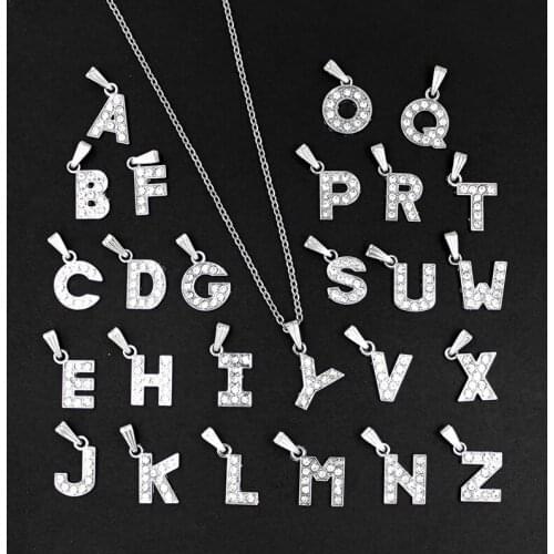 10pcs/lot Crystal Hang Letters Necklace Pendant For Women LSNE27