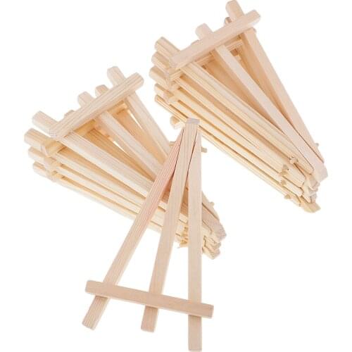 10x Mini Wooden Tripod Easel Display Painting Table Number Stand Card Holder