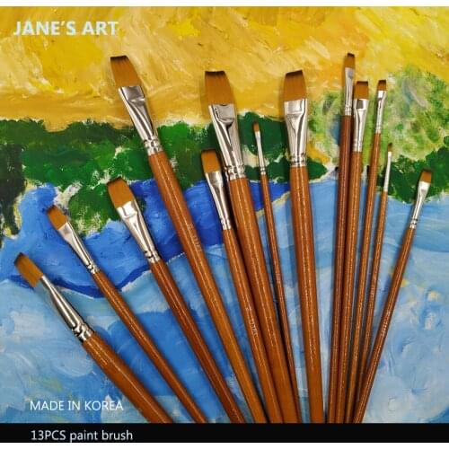 13Pcs Paint Brush Sets For Acrylic And Oil Painting High Quality Draw Pens Made In Korea Factory Sells