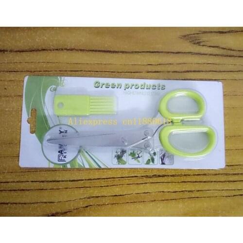 150pcs/lot Free Shipping Multi-functional Stainless Steel 5 Layers Scissors Kitchen Spices Cup With brush