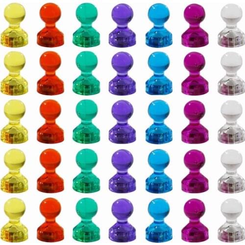 35pcs Push Pin Magnets Thumbtacks Strong Neodymium Fridge Magnet Whiteboard Magnets Office Home Tools 7 Colors