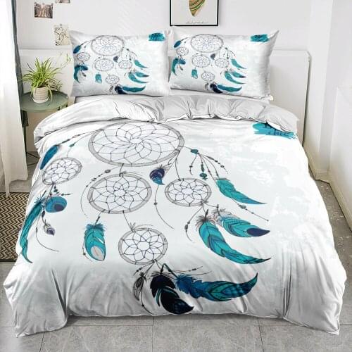 3D Custom Design Beddings Sets Linens Bed Duvet Covers Pillow Shames Set King Queen Full Twin Size White Bohemian Bedclothes
