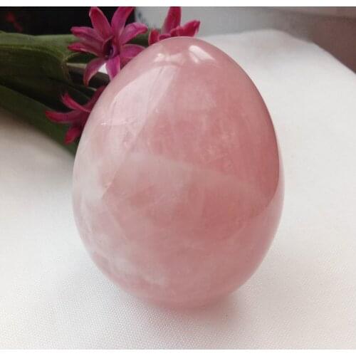 4-5cm Natural rose Crystal egg handcarft quartz crystal Yoni Egg healing Home Decor Crafts Gemstone with pedestal