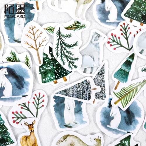 45Pcs/Pack Kawaii Tree Deer Forest Thank You Mini Sticker Album Diary Scrapbooking Label School Supplies Bullet Journal n827
