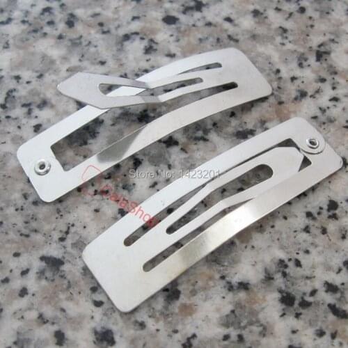 50 pcs / Lot 50MM 2" Snap Hair Clips bow prong Square Nickel