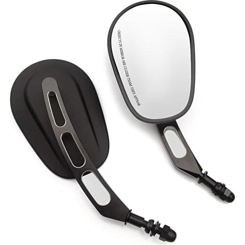 8MM Motorcycle Billet Aluminum End Side Rearview Mirrors Motorbike Rear View Mirror For Harley 1982-Up