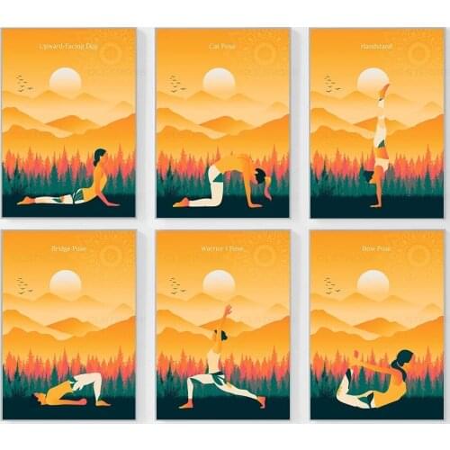 Abstract Yoga Girl Handstand Pose Wall Art Canvas Painting Nordic Posters And Prints Wall Pictures For Living Room Decoration