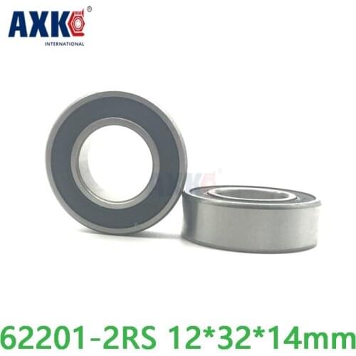 Axk 62201rs Bearing 2pcs 62201 2rs Rs 180501 62201-2rs Deep Groove Ball Bearing 12*32*14mm