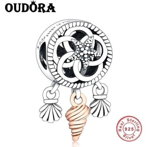Openwork Seashell Dreamcatcher Charm Fit Original Pandora Charms Silver 925 Bracelet Pendant Silver Fashion Jewelry Berloque