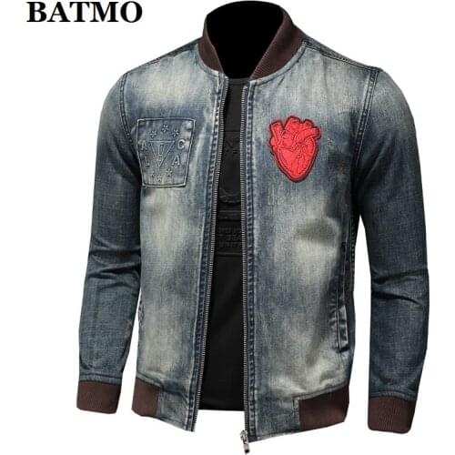 BATMO 2021 new arrival spring high quality cotton denim jackets coat men,casual jackets,plus-size M-5XL,H61387