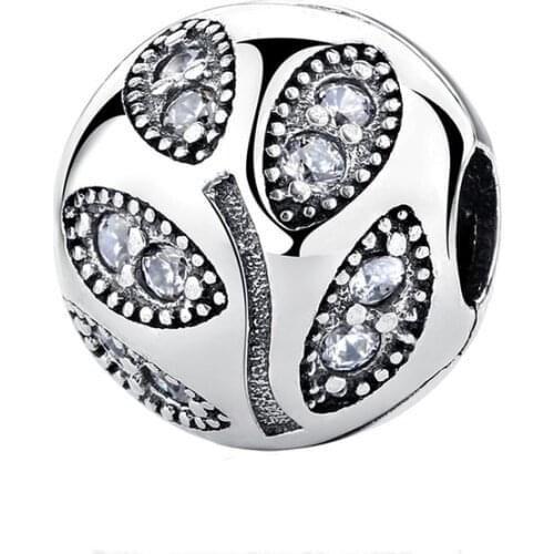 Free Shipping Authentic 925 Sterling Silver Shining Branches Clip Charm Fit Original Bracelet For Women DIY Jewelry S925 Beads