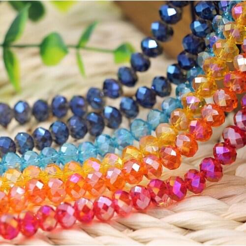 Free shipping multi color 8mm 70PCS Glass Czech crystal beads,wheel bead,transit bead,bracelet necklace Jewelry Making