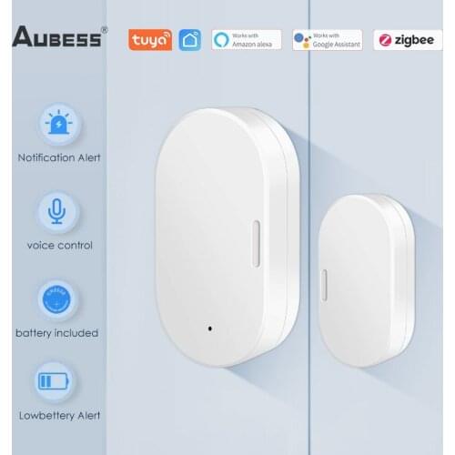 Tuya Smart Zigbee Door Sensor Detector Home Security Alarm Smart Life APP Control Window Door Sensor Support Alexa Google Home