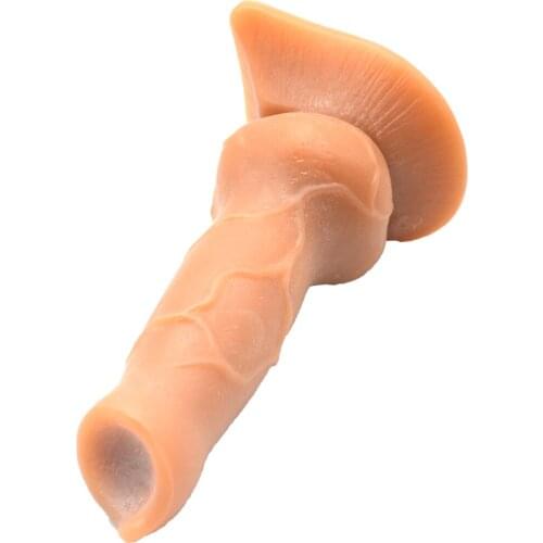 FAAK Dog Penis 18.5*3.8cm Wolf Penis Suction Cup Animal Penis Adult Sex Toys Unisex Butt Plug Anal Dildo Big Dick Sex Product