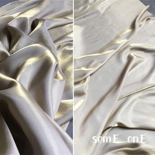 Cotton Silk Satin Fabric Pale gold Gradient DIY Decor Shirt Kungfu Suit Hanfu Cheongsam Bridal Evening Dress Designer Fabric