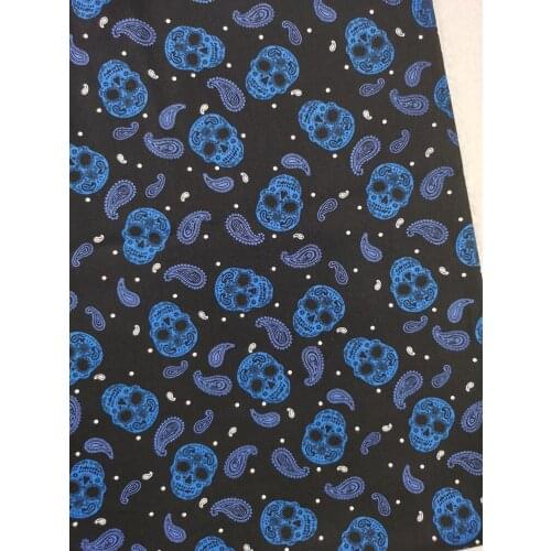 105cm x 50cm Navy Blue Skull Print Cotton Ghost Fabric Patchwork Home Decor Textile Tissue Home Clothes Bedding viaPhil
