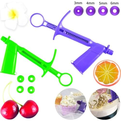 4 Sizes Kitchen Plastic Pearl Applicator Cake Decorating Tools with 3/4/5/6MM Silicone Nozzles DIY Baking Tool Cake Decoration