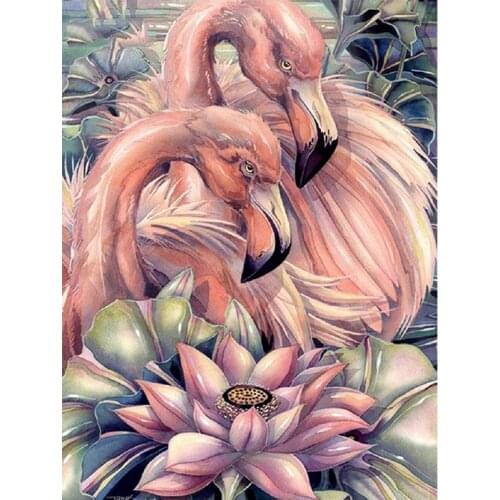 LUOVIZEM DIY Diamond Painting Retro Flamingo Full Square/Round Drill Animal Mosaic Embroidery Cross Stitch Home Decor Picture