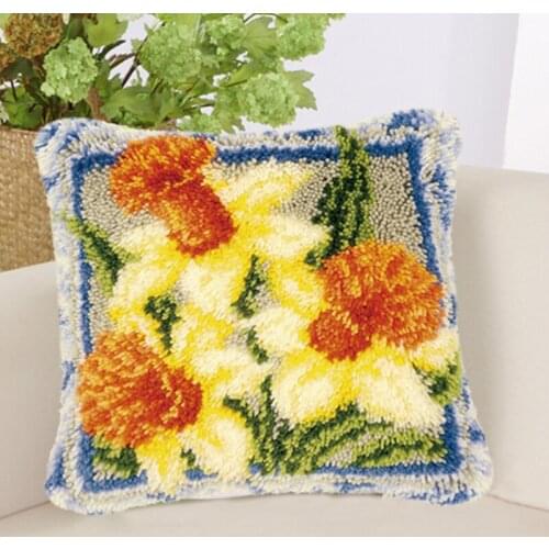 Natural Scenery Flower bird Carpet Embroidery Pillow Smyrna Foamiran For Needlework Button Package DIY Latch Hook Rug Boutique