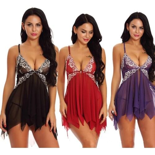 Hot Sale Nightgowns & Sleepshirts V-Neck Lace Homewear Set For Women Sleepwear Summer Sexy Lingerie Bow Nightdress Robe Set Femm