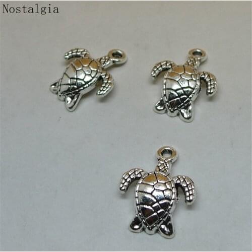 Nostalgia 10Pcs Tortoise Charm For Kawaii Earrings Jewlery Making Nautical Jewelry 15*12MM