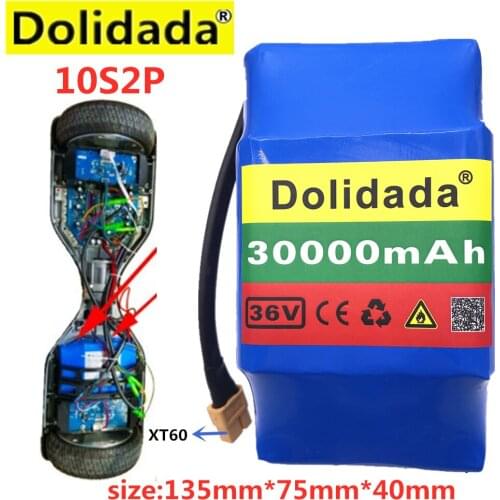 100% New lithium battery 10s2p 36v battery 30000mAh lithium ion pack scooter twist car battery