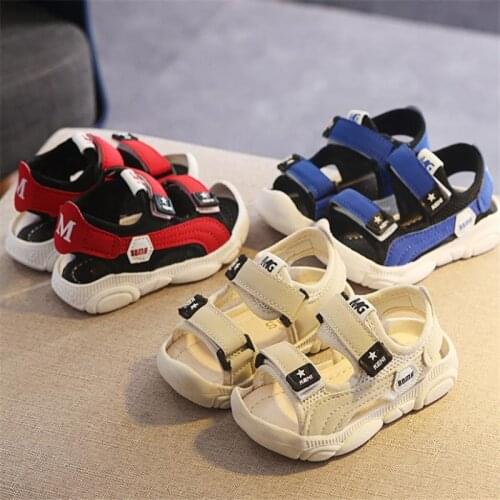 Disney Summer of 2021 the new childrens shoes boy soft bottom sandals male baby baotou playing childrens sandals