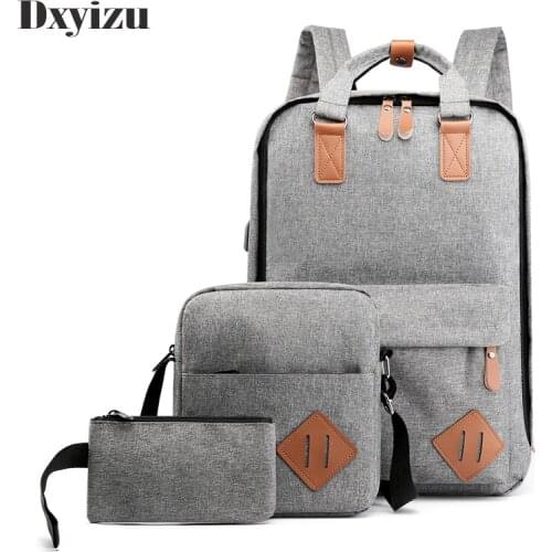 Oxford Travel Shoulder Bag Mens Backpack Female Mochila 3pcs Womens Backpack Set Laptop Schoolbag For Teenage Girls