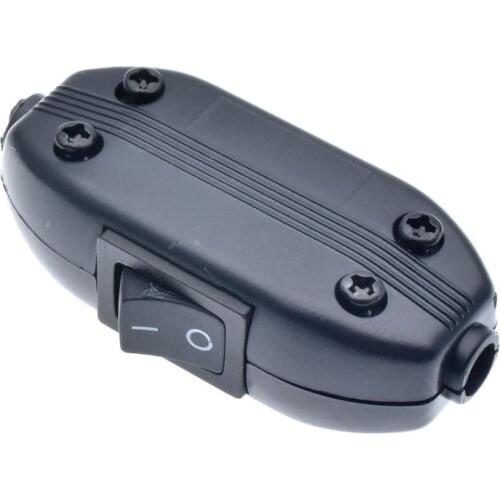 In-Line ON/OFF Switch 250V AC/6A 3 Core Cable Control For Lamp Light Cord Control Switch Plastic