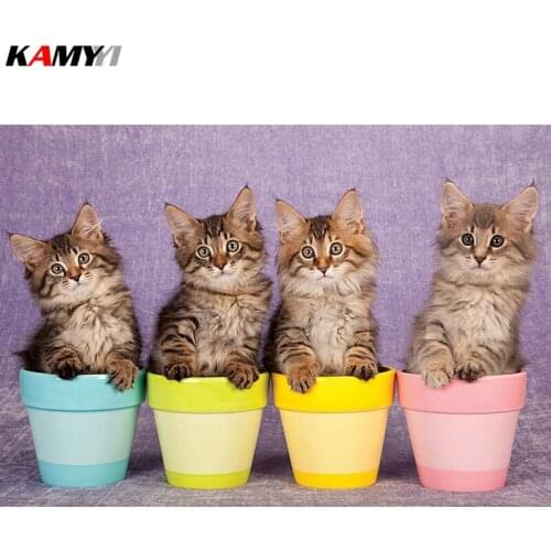 Full Square/Round 5D DIY Diamond Embroidery Cats family Diamond Painting Mosaic Embroidery Home Decor Painting HYY