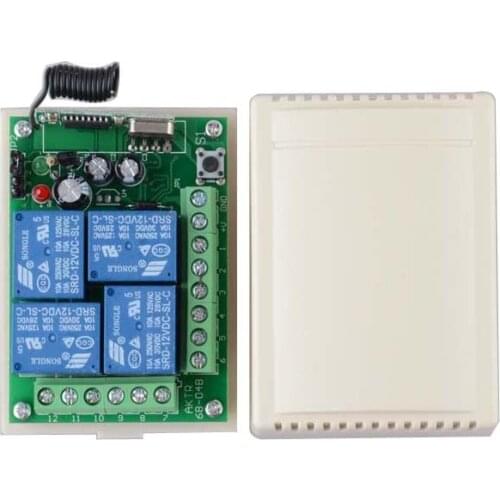 AKTR68-04B DC 12V 4CH 315MHz 433.92Mhz Cross Type Learning Code Receiver Remote Control Wireless Switch Without Transmitter