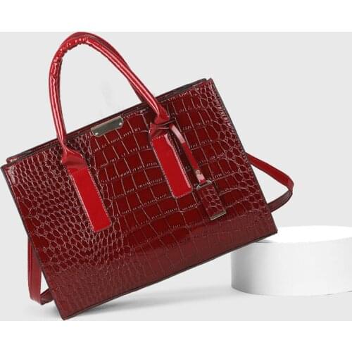 Luxury Crocodile Grain Totes Bag Women Noble High-capacity Crossbody Bag Ladies Designer Brand PU Leather One-Shoulder Handbags