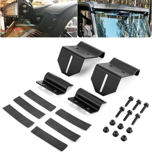 Upper Roof 50 Inch LED Light Bar Mounting Bracket Front Windshield Pillar Cube Light Holder for Polaris Range 500 570 900 1000