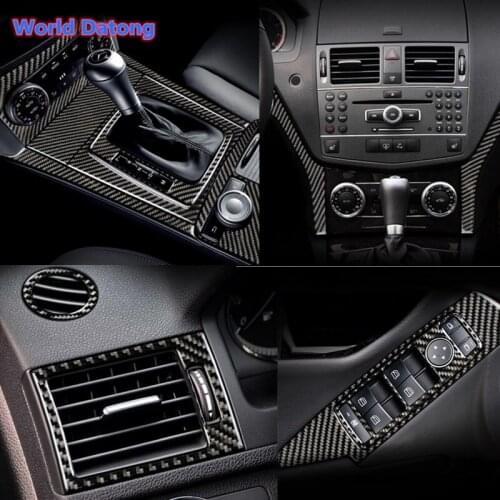 Accessories for Mercedes C Class W204 Accessories 2007~2010 Interior Real Carbon Fiber Decoration Cover Trim