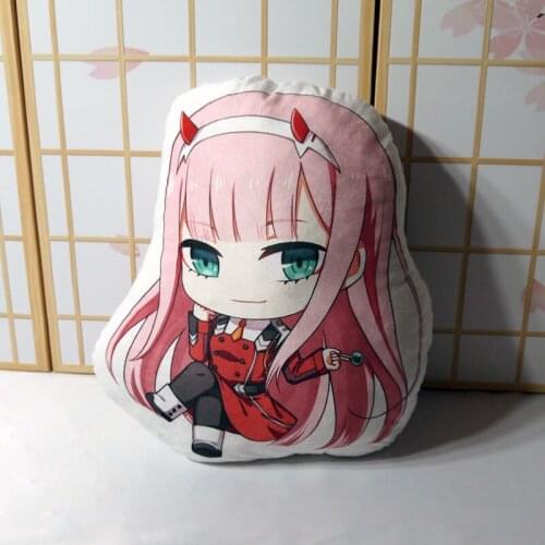 Japan Anime Darling in the Franxx 02 ZERO TWO Cosplay Cartoon Plush Doll Siesta Sofa Back Cushion Otaku Throw Pillow Home Decor