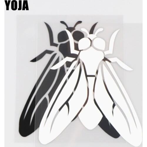 YOJA 8.2×9.4CM Cool Fly Cartoon Vinyl Pattern Animals Car Stickers Decal Black/Silve0r 19C-0159