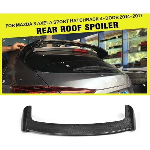Carbon Fiber Rear Spoiler Window Wing for Mazda 3 Axela Sport Hatchback 4-Door 2014-2017 FRP