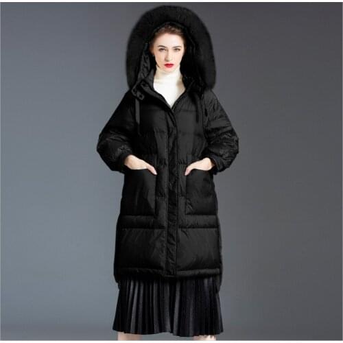 Lady Oversize Winter Down Coat Women Thick Warm Down Parkas 2020 Plus Size Loose Warm Fur Collar Hooded Down Jacket long coats