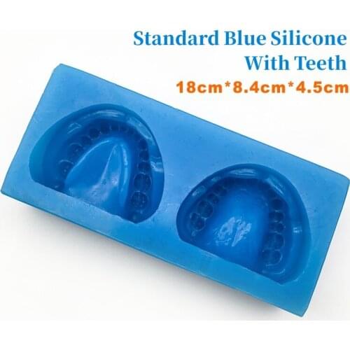 1set Silicone Blue Dental Plaster Model Mold Mould OF Edentulous Jaw Complete Cavity Block With Hole