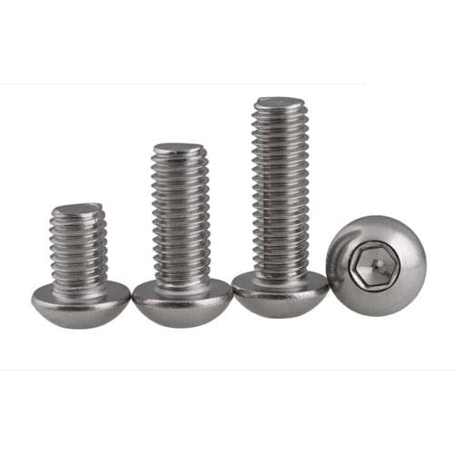 10pcs M5 Stainless steel Inner Hex screws round head machine hex screw equipment furniture bicycle bolts 45-70mm length