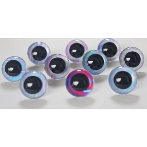 10PCS NEW Refreshing EYES 13mm-28mm glitter round clear toy safety eyes+ washer For Wool diy pupil findings---H10A