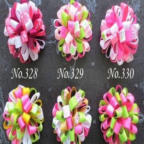 50 BLESSING Boutique Good Girl C-Loopy Puffs Ribbon 2.5" Hair Bow Clip
