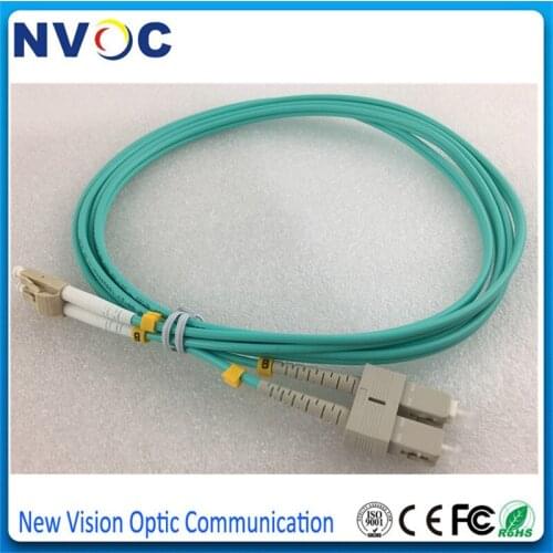 55Pcs/Lot, 1.0 Meter Deplux OM3 SC to LC 50/125 MM Multi Mode Fiber Patch Cord 2.0mm,PVC Jakcet,SC/UPC-LC/UPC MM DX Fiber Jumper