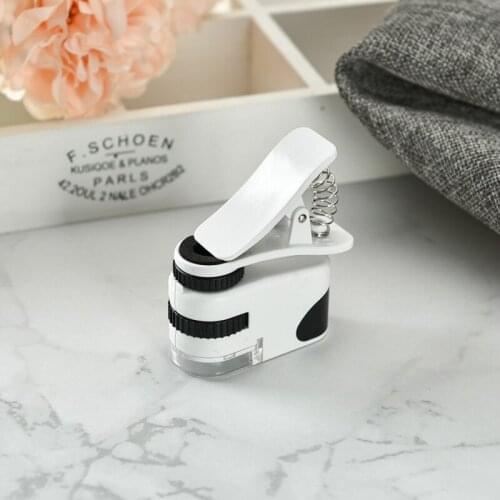 60 times rechargeable mobile phone clip microscope high power magnifying glass jewelry with lamp jade identification