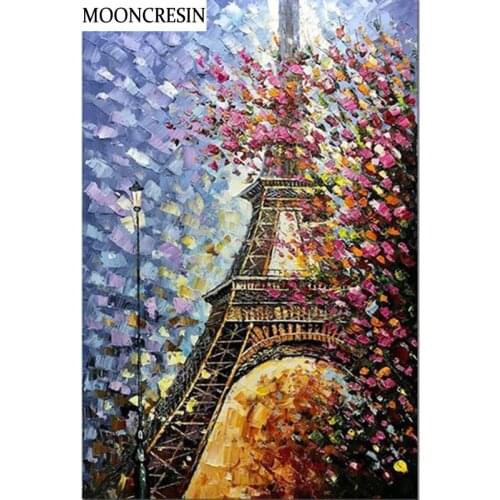 Diamond Embroidery Mosaic Paint By Number 5D Diy Diamond Painting Landscape Paris Tower Full Square Rhinestones Home Decoration