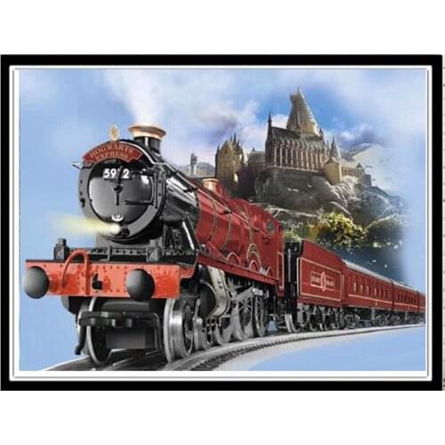 Full Square/Round Drill 5D DIY Diamond Painting Scenic train castle 3D Rhinestone Embroidery Cross Stitch Home Decor Gift FG1873