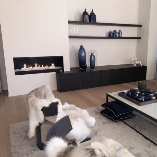 21 AUG Inno-Fire 18 inch silver or black modern electric fireplace automatic bioethanol burner