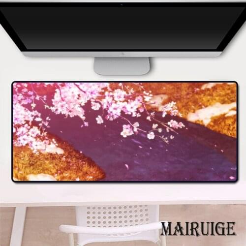 Pink flowers Large Mouse Pad Room Decor Gamer PC Laptop Desk Mat Keyboard Gaming Accessories kawaii Art Mousepad Computer Pad